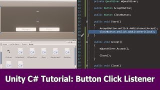 Unity Button Click Events Listener : C# Tutorial