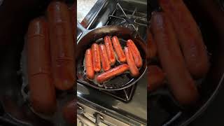 Frying Hot Dogs in a Cast Iron Skillet