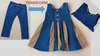 old jeans baby frock
