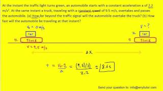 At the instant the traffic light turns green, an automobile starts with a constant acceleration a of