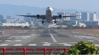 【大阪・伊丹空港】［2022/11/27/No.1］猪名川土手から撮影した離着陸する飛行機集