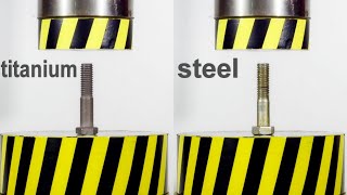 HYDRAULIC PRESS VS TITANIUM AND STEEL BOLT, WHICH IS STRONGER