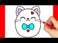 DISEGNI FACILI! COME DISEGNARE UN GATTO KAWAII (VIDEO DI DISEGNI)