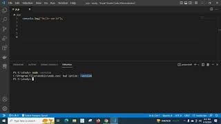 nodejs node.exe: bad option: -version error fixed with example