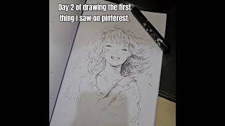 Day 2 of drawing the first thing I saw on pinterest.#art #artist #viralvideo #character #ytshorts