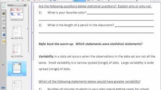 01 M6 L1   Posing Statistical Questions