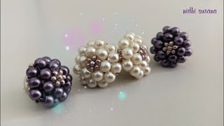 Pearly Bobbles, Button earrings/Jewelry making at home\Post\Stud/Aretes Tutorial diy