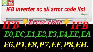ifb inverter ac error code list |how to remove ac error code in IFB| IFB