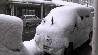 Snow Car!! Very deep snow,the heavy snowfall area 大雪で「雪だるま」になった自動車