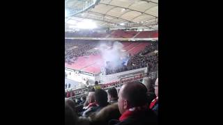 VfB Stuttgart vs. TSG Hoffenheim |  Pyro im Gästeblock