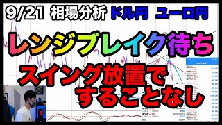 次のトレードも視野に入れて！戻しがないならすることなし！スイングポジション放置中!【FX】ドル円,ユーロ円,9/21