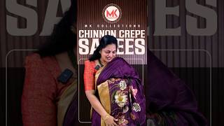 Latest Chinnon Crepe Sarees Collection | MK Collections |  #mkcollections #sarees #saree