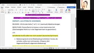 *B1-GRAMMATIK: PARTIZIP I. + II. ALS ATTRIBUTE (ERKLÄRUNG)