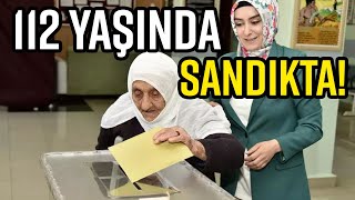 112 YAŞINDA OY VERMEYE YÜRÜYEREK GİTTİ