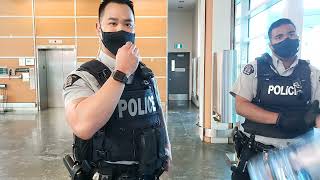 YVR security calls police to remove customer with a mask exmption.