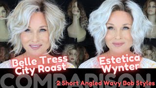 2 MINUTE WIG COMPARISON | Belle Tress CITY ROAST VS Estetica WYNTER | 2 CUTE Short Wavy Bob Styles!