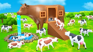 Giant Cow Mud House Farm - Cow Videos | Cows Farm 3D Animated Cartoon Videos | Funny Animals 2022