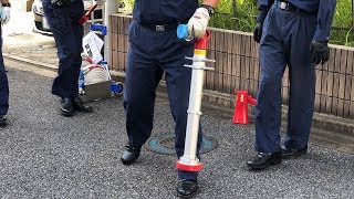 【防災訓練】排水栓にスタンドパイプをセット