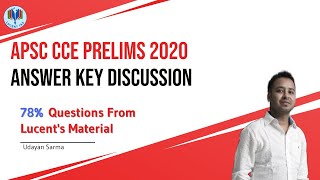 Answer Key Discussion of APSC Prelims 2020