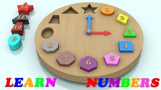 Learn Colors and Number with Wooden Shape Sorting Clock Educational Toys - Learning Videos For Kids