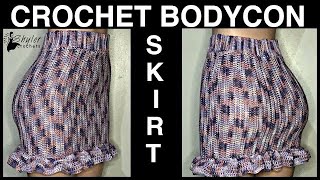 Crochet skirt tutorial with ruffles | crochet fitted skirt tutorial