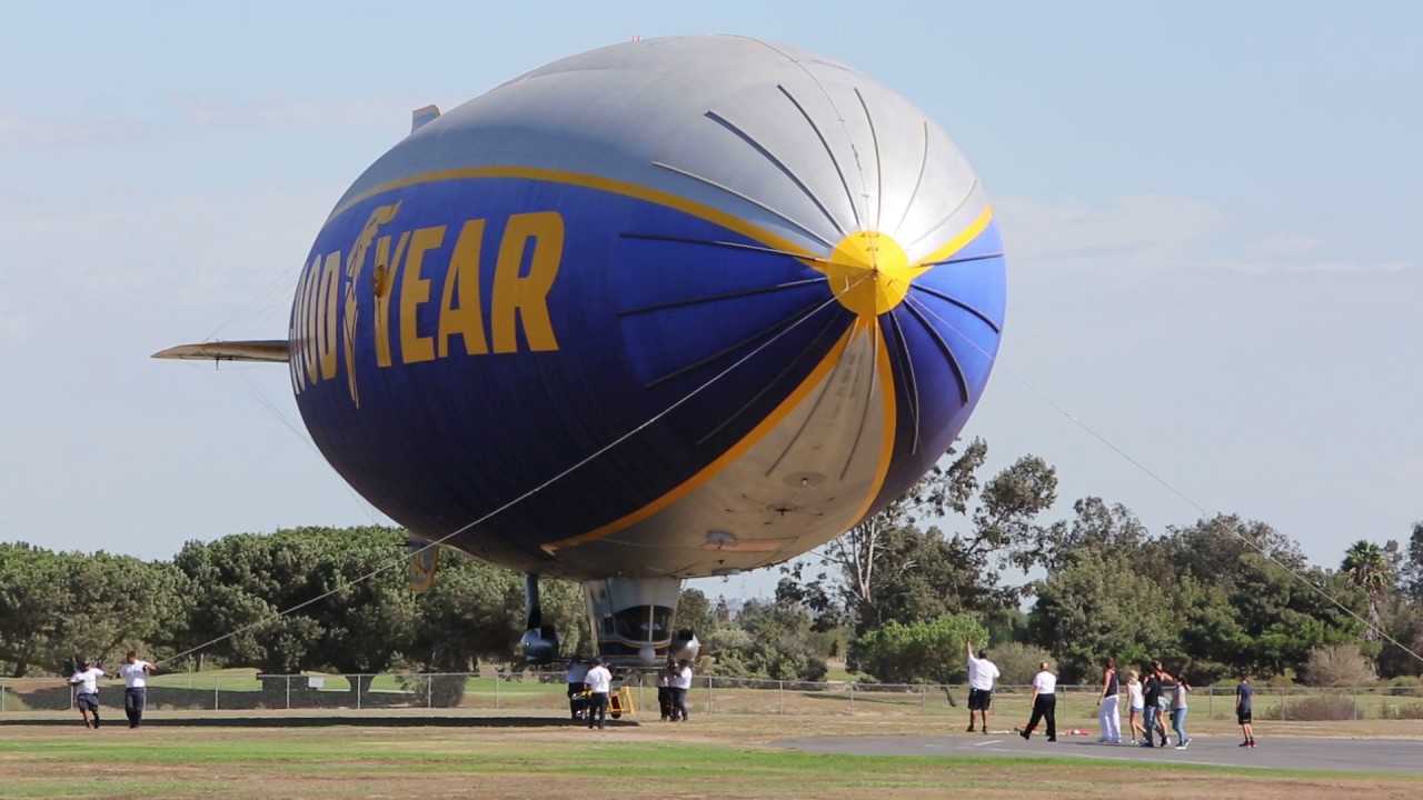 Goodyear Blimp Landing And Takeoff At Carson, CA - YouTube