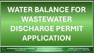 Water Balance for Discharge Permit Application