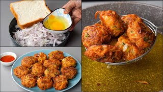 If You Have Leftover Bread At Home, You Can Made this Onion Egg Pakoda | Onion Snack Recipe | N'Oven