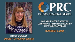 PRC Friday Seminar Speaker, November 8, 2024: Amanda Stevenson, University of Colorado, Boulder