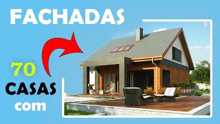 70 Fachadas de CASAS BONITAS com TELHADO APARENTE e VARANDA