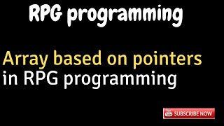 Array based on pointers in RPG AS400