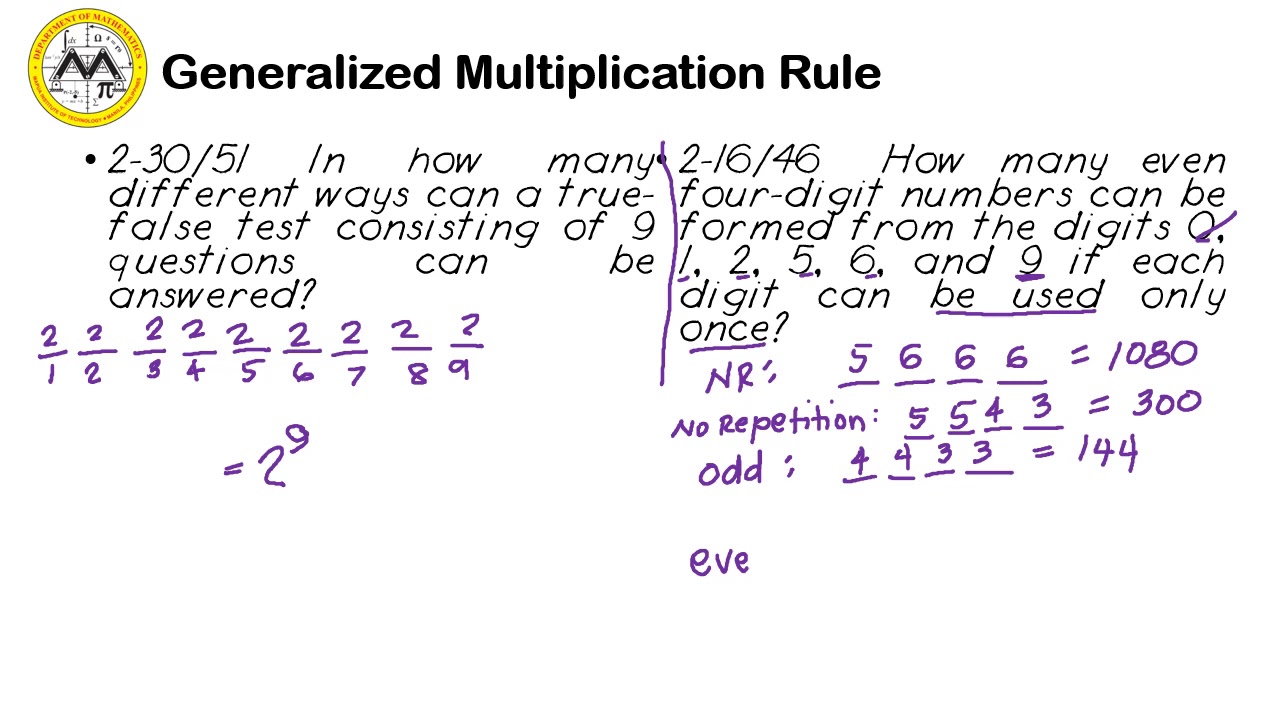 MATH142 1 Probability_b_Counting - YouTube