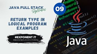 ✅Java Tutorial #9: Return Type – 2 | Logical Program Examples | Java Methods Explained