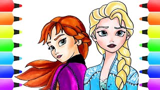 How To Draw FROZEN 2 For Kids | FROZE | Elsa Anna From Frozen 2 | FROZEN 2  Disney land | FRIZEN II