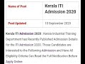 iti admission 2020 ഇപ്പോൾ മുതൽ അപേക്ഷിക്കാം വിശദവിവരങ്ങൾ ഇപ്പോൾ അറിയാം