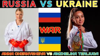 RUSSIA VS UKRAINE | FINAL FEMALE KUMITE -55 kg | ANZHELIKA TERLIUGA-ANNA CHERNYSHEVA Karate1FUJAIRAH