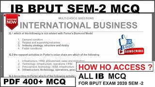 400 IMPORTANT MCQ QUESTIONS AND ANSWER FOR IB BPUT ONLINE EXAMINATION  | INTERNATIONAL BUSINESS MCQs