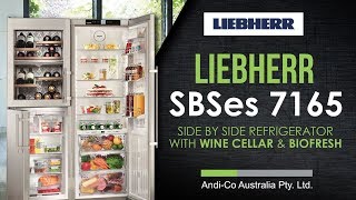 Liebherr SBSes 7165 Side by Side Refrigerator with Wine Cellar \u0026 BioFresh