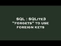 SQL : SQLite3 