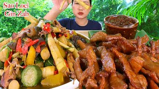 กินแกงหน่อไม้ใส่ปลาหมึกแห้ง ‼️หมูแดดเดียวทอด แจ่วปลาร้าแซ่บๆจ้า