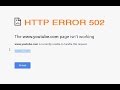 HTTP ERROR 502 The page isn't working Google chrome (Currently unable to handle this request)