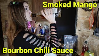 How to make chili sauce with smoked mango and bourbon.