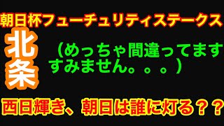 久々の競馬予想、朝日杯フューチュリティステークス