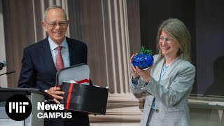 L. Rafael Reif welcomes president-elect Dr. Sally Kornbluth to MIT