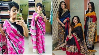 Traditional Cotton Kalamkari Saree Designs 2019 | Indian Saree Designs 2019