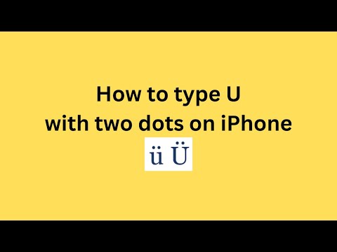 How do you get the two dots above the U on iPhone?