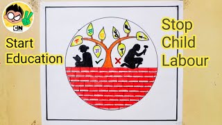 World Day Against Child Labour Drawing/Stop Child Labour Drawing/how to draw child labour