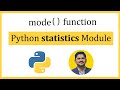 Python mode() function | statistics module | Amit Thinks