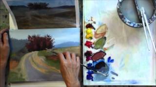 "The Red Tree" Part 5 - Beginning Step by Step Acrylic Country Road Landscape Painting Demo