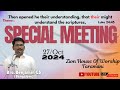 Special Meeting || 27-Oct-24 || Zion House Of Worship || Bro. Benjamin GS ,#Hebron